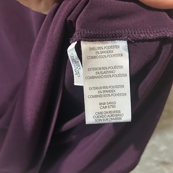 Calvin Klein Blouse Top XS Extra Small Sheer Puff Sleeve‎ V Neck Plum - Picture 7 of 11